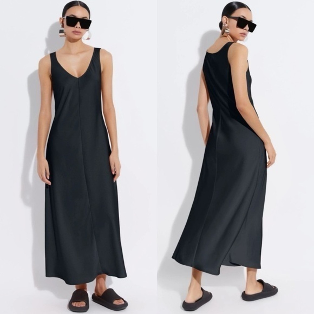 New Satin Bias Maxi Dress